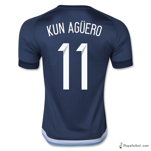 Camiseta Argentina Replica Segunda Ropa Kun Aguero 2016 Marino Azul